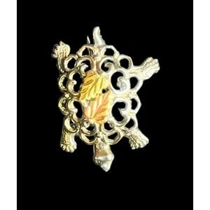RGC Black Hills 12k Gold 925 SS Turtle Pin 1” L x 3/4” W